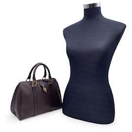 Christian Dior-Braune Leder Piercing Satchel Bowler Bag Handtasche-Braun