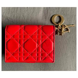 Dior-Portefeuille Lady Dior-Rouge