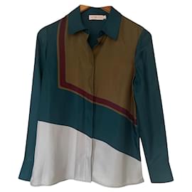 Camicia in seta multicolore Tory Burch Multicolore
