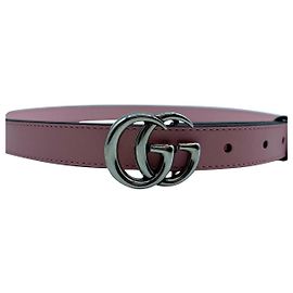 Cinto Gucci G Buckle de couro rosa 80 cm Rosa