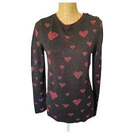 Desigual Herz Pullover Schwarz Rot Schwarz Rot