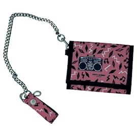 Yves Saint Laurent Portefeuille Yves-Saint-Laurent  BUFFALO PINK NYLON RADIO Rose