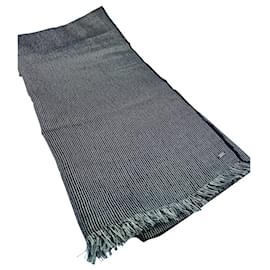 Yves Saint Laurent-Yves-Saint-Laurent grey scarf-Grey