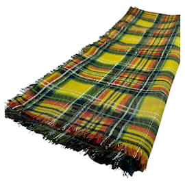 Yves Saint Laurent Grand carre check ocre lame Yves-Saint-Laurent Multicolore