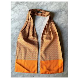 Hermès-Orange silk Lavallière Ascot scarf-Orange
