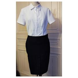 Jean Paul Gaultier-GAULTIER JUPE SKIRT RECTO VERSO L IMPERTINENTE  12 BOUTONS T 40-Bleu Marine