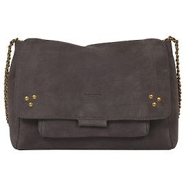 Jerome Dreyfuss Lulu Bolsa de Ombro Médio em Couro de Cabra Cinza Cinza