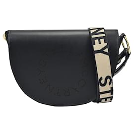 Stella Mc Cartney-Überschlagtasche aus schwarzem Öko-Leder-Schwarz