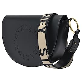 Stella Mc Cartney-Überschlagtasche aus schwarzem Öko-Leder-Schwarz