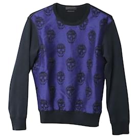Alexander Mcqueen-Alexander McQueen Skull Sweatshirt aus blauer Baumwolle-Blau