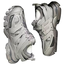 Balenciaga-Track Sneakers in Grey Canvas-Grey
