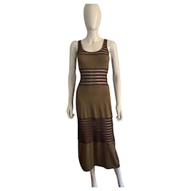 Fendi-Robe vintage en lycra-Taupe