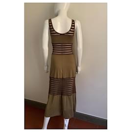 Fendi-Robe vintage en lycra-Taupe