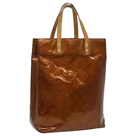 Louis Vuitton-LOUIS VUITTON Monogram Vernis Reade MM Hand Bag Bronze M91143 LV Auth ac1643-Bronze