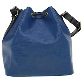 Louis Vuitton-LOUIS VUITTON Epi Petit Noe Shoulder Bag Bicolor Black Blue M44152 auth 34606-Black,Blue