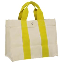Hermès-HERMES Bora Bora PM Tote Bag Canvas Beige Yellow Auth bs3727-Beige,Yellow