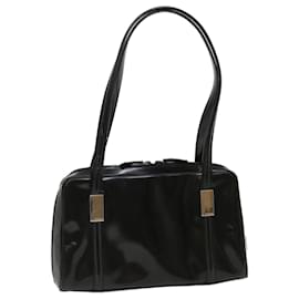 Gucci-GUCCI Shoulder Bag Patent Leather Black Auth ar8722-Black