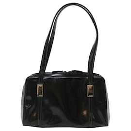 Gucci-GUCCI Shoulder Bag Patent Leather Black Auth ar8722-Black