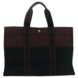 Hermès-HERMES Fourre Tout GM Tote Bag Canvas Black Auth lt701-Black