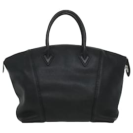 Louis Vuitton-LOUIS VUITTON Parnasea Lockit MM Hand Bag Leather Black M94592 LV Auth bs3608-Black