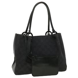 gucci GG Canvas Tote Bag black 101919 Auth ac1639 Black