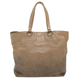 Prada-PRADA Tote Bag Leather Beige Auth ar8732-Beige