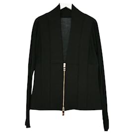 Louis Vuitton-Giorgio Armani Corset Panelled Zip Front Top-Black