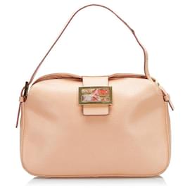 Fendi-Fendi Leather Shoulder Bag-Pink