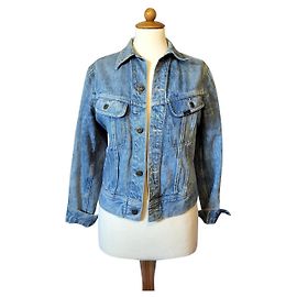 Autre Marque LEE denim jacket blue with print Blue