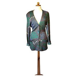 Cardigã Missoni Verde e Cinza de Algodão e Viscose Tamanho 36 Verde Cinza