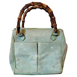 Gucci-Gucco bamboo bag-Turquoise
