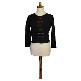 Pull court en laine noir Sonia Rykiel Noir
