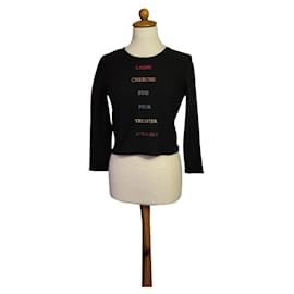 Sonia Rykiel kurzer Wollpullover schwarz Schwarz