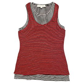 Top de malla de algodón a rayas Proenza Schouler Negro Blanco Rojo Negro Blanco Roja