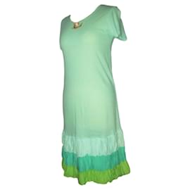 Manoush-MANOUSH DRESS MINT MEDALLION ROSE RELIEF RUFFLES T 40/42-Light green