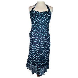MARC JACOBS KLEID KLEID SEIDE DRAPIERT POLKA DOT ABENDS COCKTAIL T 4 ODER T36 Marineblau