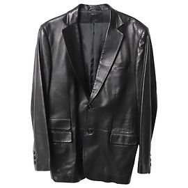 Gucci Single Breasted Blazer in Black Leather Black