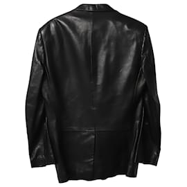 Gucci-Gucci Single Breasted Blazer in Black Leather-Black