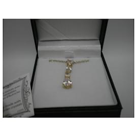 Autre Marque-necklace/pendant with crystals new in its box,authenticity certificate-Golden