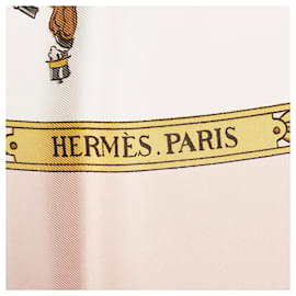 Hermès-Hermes Brown La Promenade De Longchamps Silk Scarf-Brown,Beige