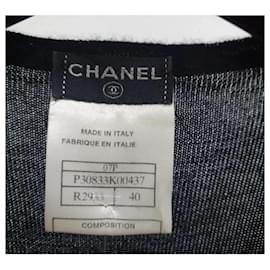 Chanel-CHANEL Top aus Kaschmir-Seide mit Schleife Gr.40-Mehrfarben