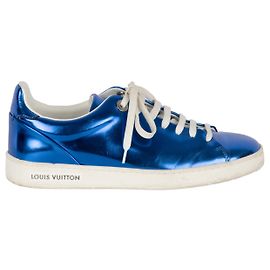 Baskets bleu métallisé Louis Vuitton Bleu
