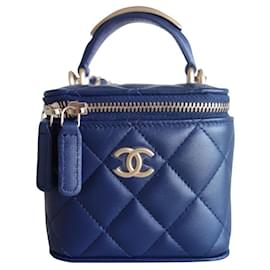 Chanel-Clássica mini clutch Chanel-Azul marinho