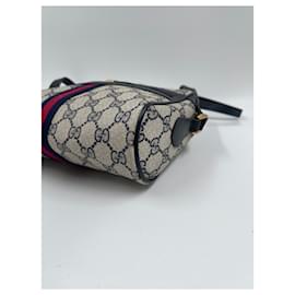 Gucci-Navy Diamante Coated Canvas Ophidia Gucci Bag-Navy blue