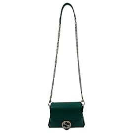 Gucci-Green Interlocking Leather Chain Shoulder Bag-Green