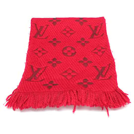 Louis Vuitton-Écharpe en laine et soie Logomania-Rouge