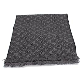 Louis Vuitton-Monogram Wool Scarf-Black