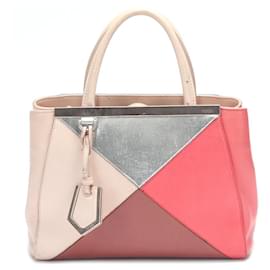 Fendi-2Jours Colorblock Leather Handbag-Pink