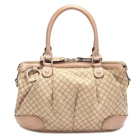 Gucci-Diamante Canvas Sukey Handbag 247902-Beige