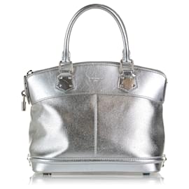 Louis Vuitton-Louis Vuitton Silver Suhali Lockit PM-Silvery
